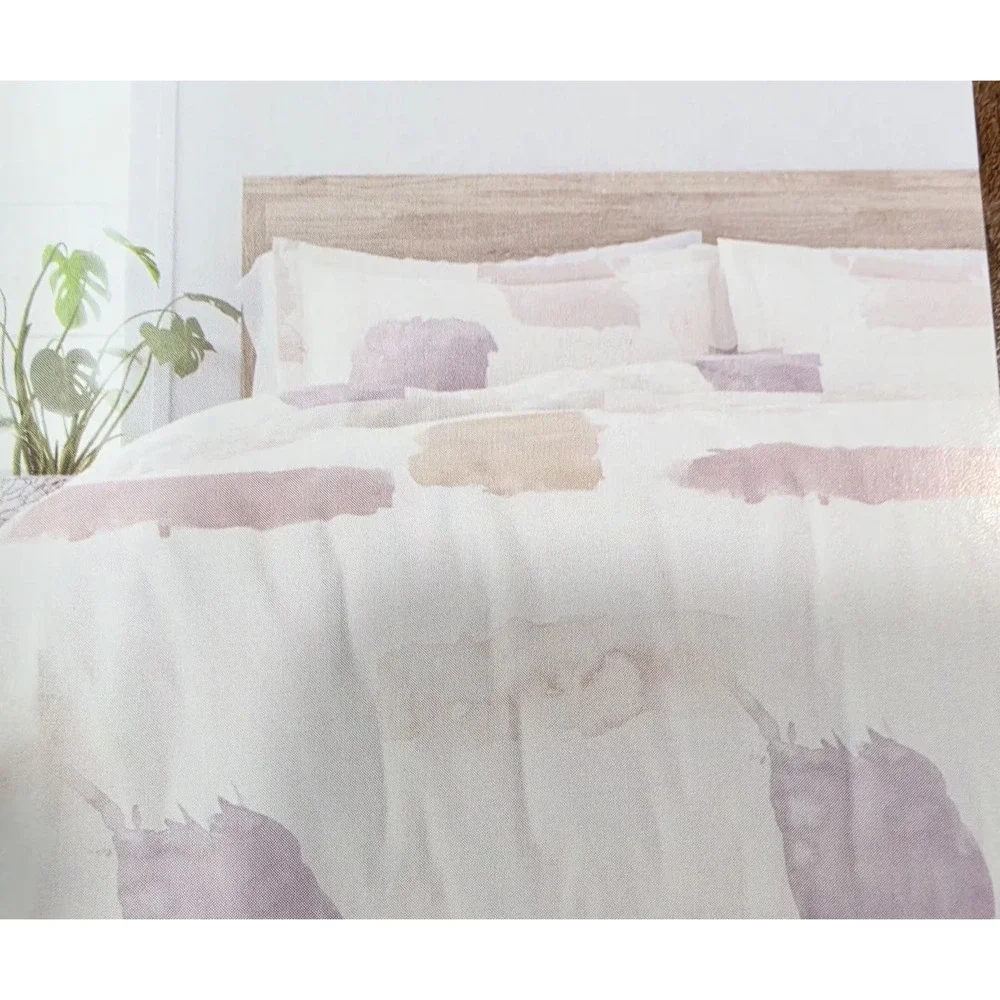 Kaycie Gray‎ Painted Brush 2 Piece Duvet Cover Set Multi Colored Twin NWT